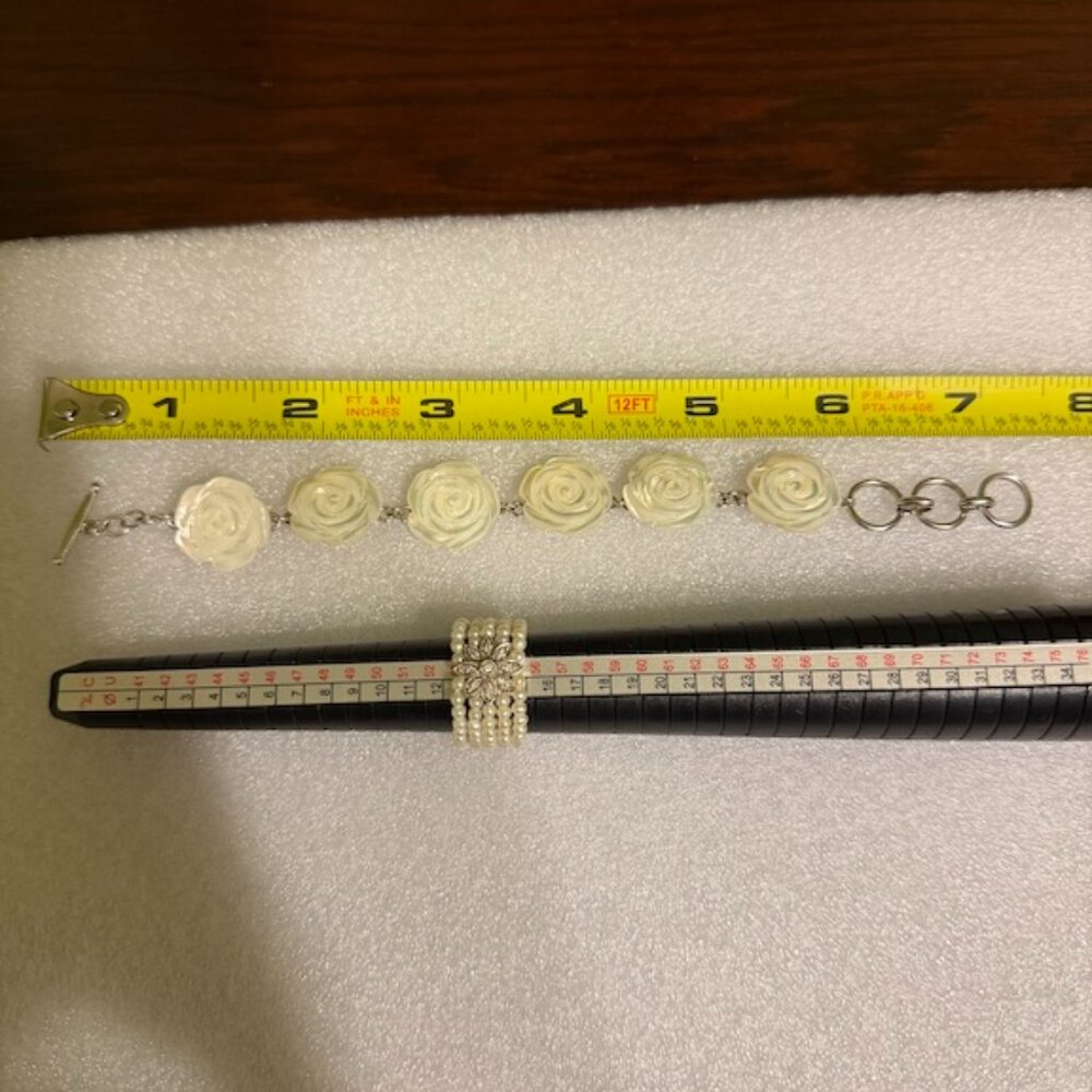 Rose Pearl bracelet and pearl ring